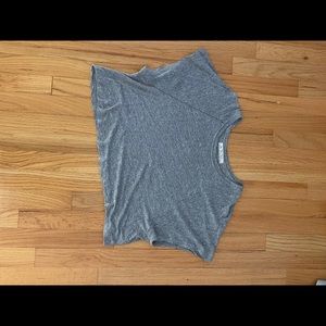 Free People Grey Cropped T-Shirt